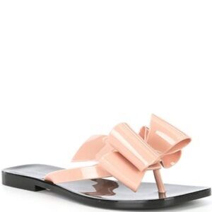Jeffrey Campbell Sugary Jelly Bow Thong Sandals with Bow Accent